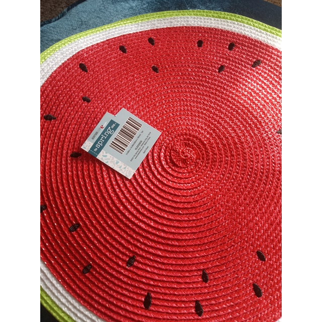 GORGEOUS NWT Synthetic Rattan 15" Round Watermelon Placemats These NWT Synthetic Rattan 15" Round Watermelon Placemats by...