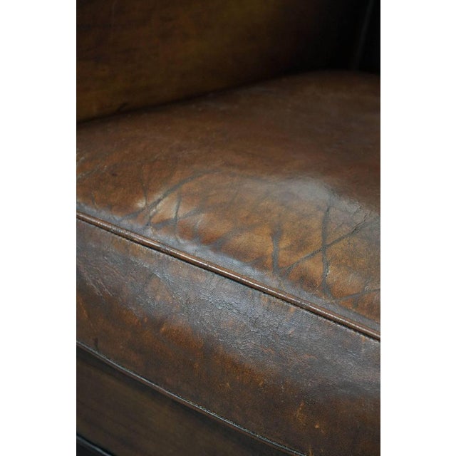 Vintage Brown Sheepskin Armchair For Sale - Image 13 of 17