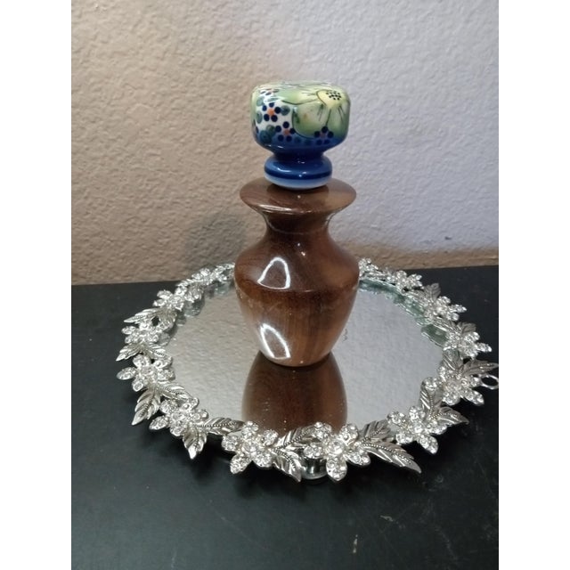 Wood Judaica Holy Frankincense & Myrrh Anointing Oil Myrtle Wood Dispenser W/ Ceramic Stopper For Sale - Image 7 of 7