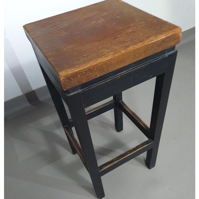 Oak Construction Stools, 1960s, Set of 3 For Sale - Image 13 of 18