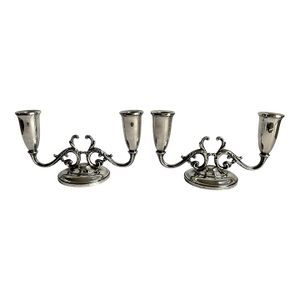 Fisher Sterling Silver Candelabras Candle Stick Holders a Pair