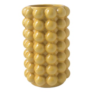 Yellow Vase Ball Sphere Design Modern Deco Style For Sale