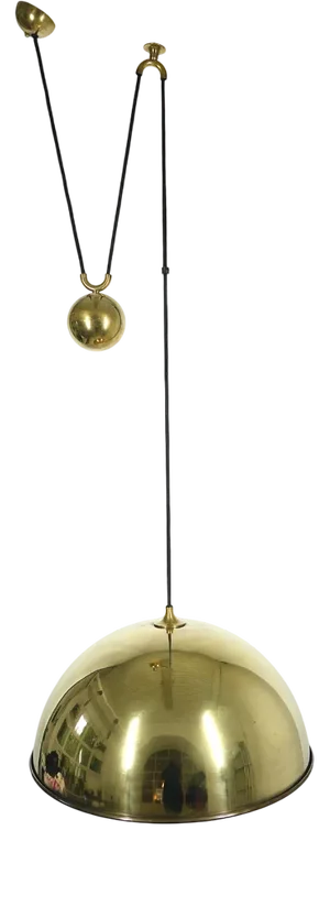 Height-Adjustable Pendant Light in Brass by Florian Schulz for Florian Schulz Gmbh, Germany, 1970s