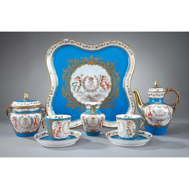 Tea Service Set from Sevres and Château Des Tuileries, Set of 8 For Sale - Image 4 of 18