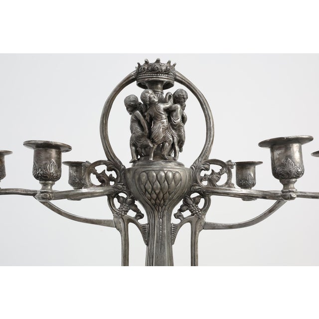 Art Nouveau Tin Candleholder from Achille Gamba, Italy, 1900s For Sale - Image 4 of 17