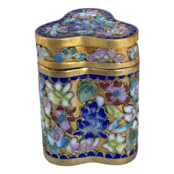 Vintage Chinese Cloisonné Enamel Box For Sale