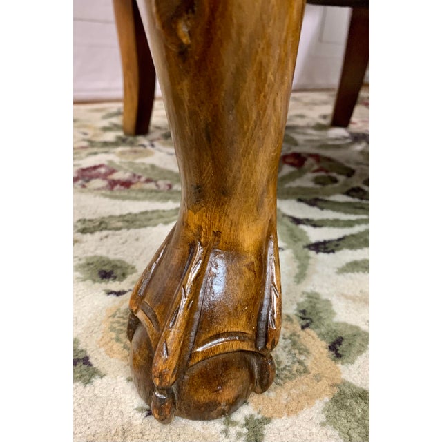 Late 19th Century Red Chenille Figural Hand Carved Cedar of Lebanon Regal Club Chair For Sale In Washington DC - Image 6 of 12