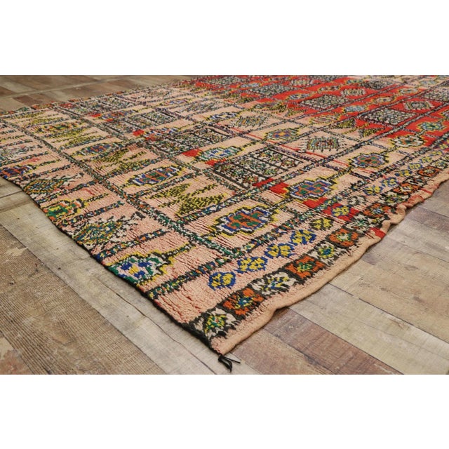 Red Vintage Boujad Moroccan Rug - 06'00 X 09'09 For Sale - Image 8 of 9