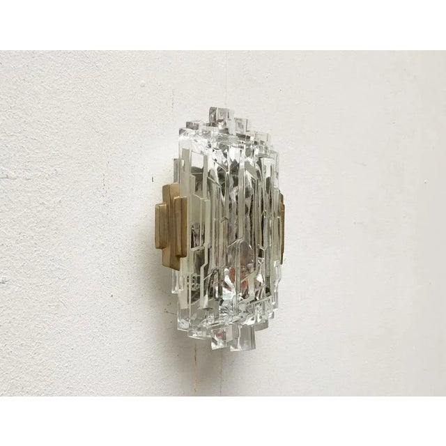 Orrefors Mid-Century Wall Lamp in Ice Glass from Orrefors For Sale - Image 4 of 18