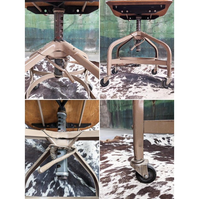 Vintage Adjustable Mid Century Modern Bentwood and Metal Chairs, 1960's - A Pair For Sale - Image 4 of 12