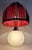 Vintage Table Lamp with Relief Glass Base and Sequin Shade from Lamplove, 1970s For Sale - Image 3 of 12