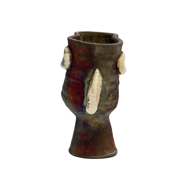 Abstract Vintage Studio Pottery Abstract Fish Vase For Sale - Image 3 of 7