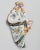 A 19th century French Desvres faience wall pocket, or cone shaped flower holder, with hand-painted floral decoration and...