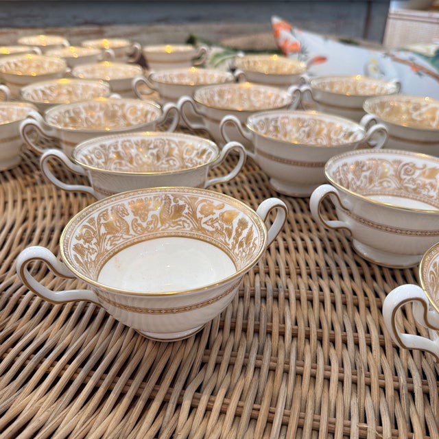 Late 20th Century Wedgwood Florentine Gold Dragon Dishes- 114 Pieces Service for 12 For Sale In West Palm - Image 6 of 12
