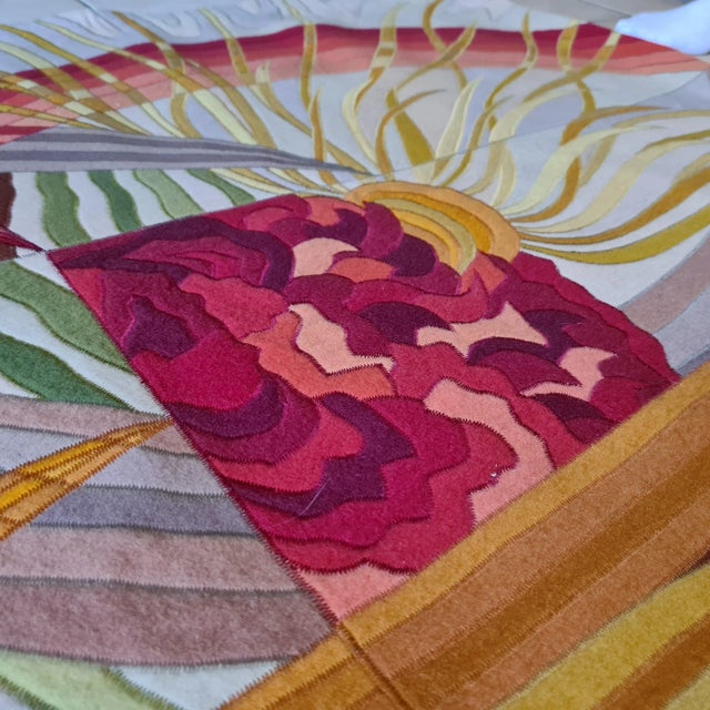 Felt and Wool Tapestry, 1970s For Sale - Image 9 of 11