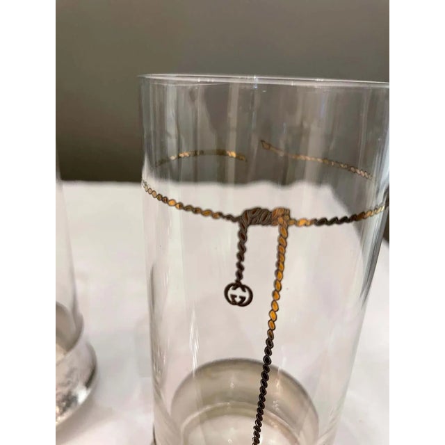 Vintage Gucci Highball Glassware with Silverplate Bases - Set of 4 For Sale - Image 11 of 13