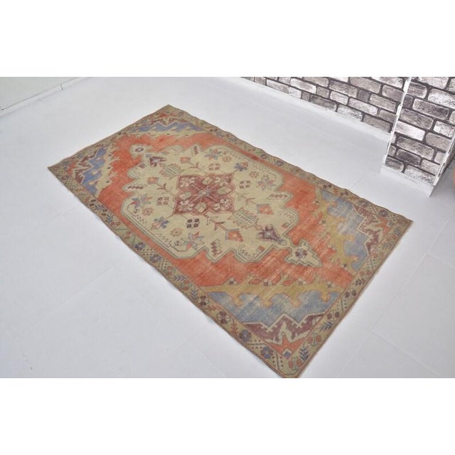 Apricot Oushak Floral Handknotted Rug For Sale - Image 8 of 10