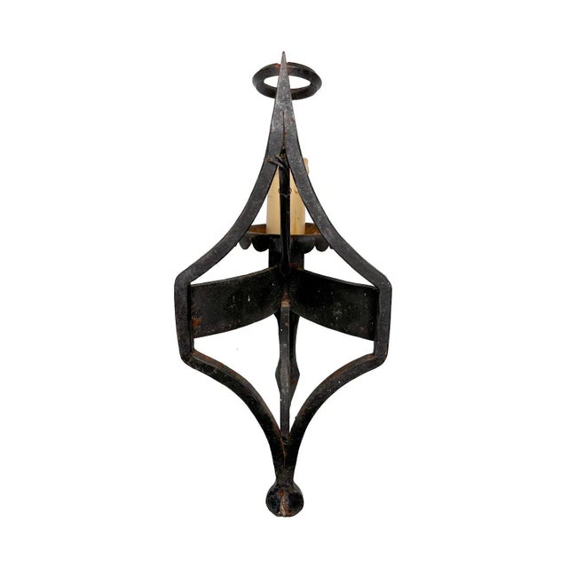 Late 19th Century Forged Iron Sconce With Scalloped Bobeche For Sale - Image 4 of 6