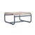 Brown Jordan Walter Lamb Aluminum Ottoman in Sapphire with Pebble Strapping For Sale