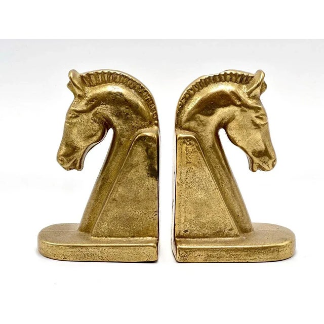 Vintage Trojan Brass Horse Head Bookends, 1960s, Set of 2 For Sale - Image 10 of 10