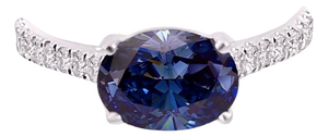 Natural Sapphire Diamond Ring 6.5 14k W Gold 3.15 TCW Certified