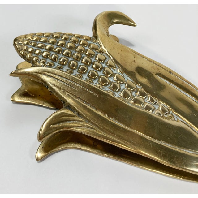 Metal Vintage Brass Corn Cob Motif Receipt Clip For Sale - Image 7 of 7