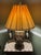 Vintage 31" Japanese Satsuma Moriage Table Lamp With Pleated Shade For Sale - Image 17 of 18