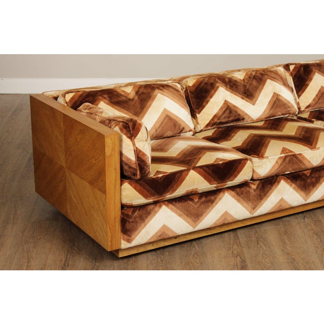 Bernhardt Mid Century Modern Chevron Box Sofa For Sale - Image 10 of 12