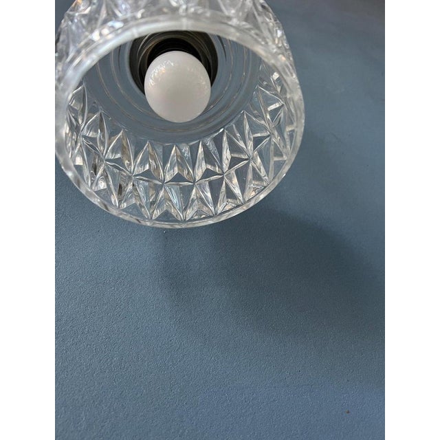Mid-Century Crystal Glass Pendant Lamp For Sale - Image 9 of 11