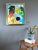 Mid-Century Modern Mid-Century Modern 'Chromatic Constellation' Vintage Swedish Original Abstract Oil Painting, Framed For Sale - Image 3 of 13