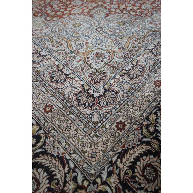 Vintage Large Silk Rectangular Tebriz Carpet Rug For Sale - Image 11 of 11