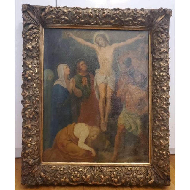 Circle of Anthony Van Dyck, The Crucifixion, 17th Century, Oil on Canvas For Sale - Image 9 of 10