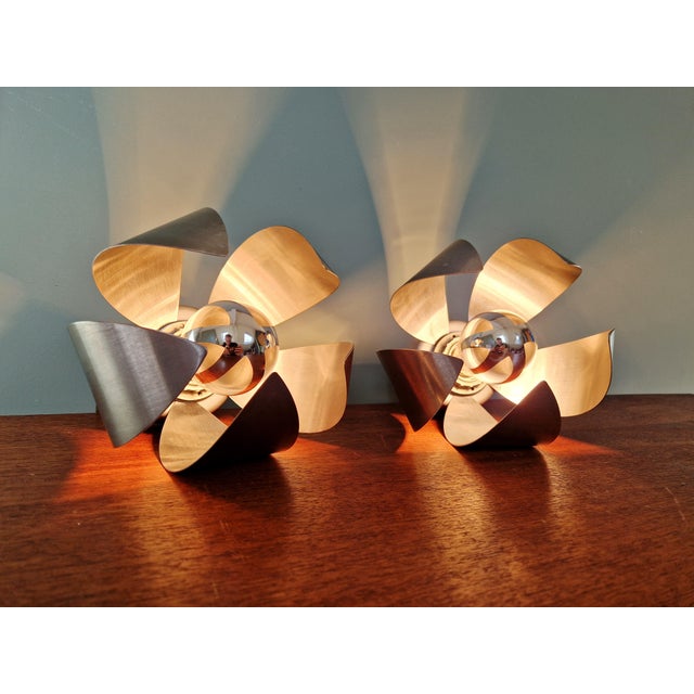 Space Age Chrome Metal Wall Sconces, 1970s, Set of 2 For Sale - Image 9 of 13