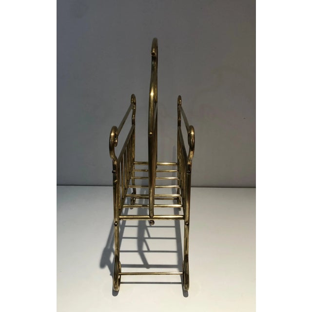 Neoclassical Brass Magazine Rack. French Work, circa 1900 For Sale - Image 3 of 13
