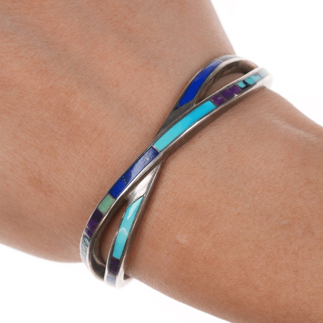 6" Supersmith David Rosales Navajo Sugilite, turquoise, lapis, variscite sterling cuff. The Supersmith Collection, also...