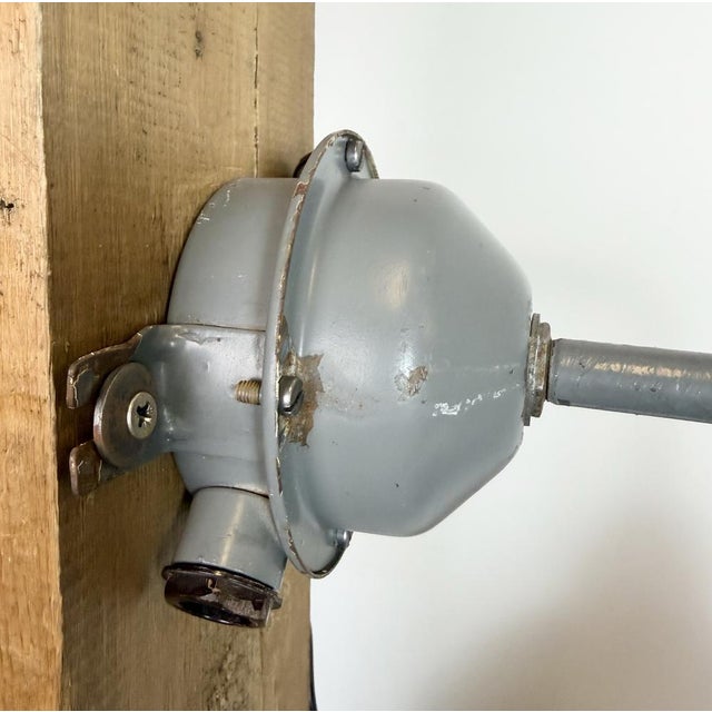Industrial Factory Wall Lamp with Black Enamel Shade, 1960s For Sale - Image 10 of 16