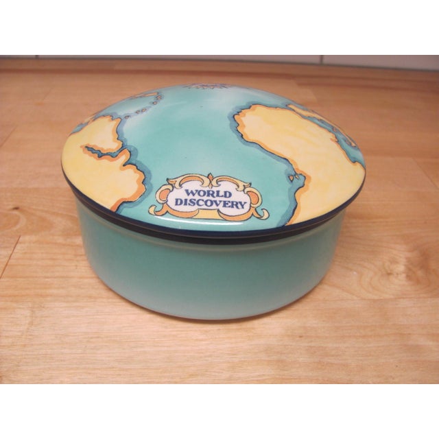 Postmodern Tiffany & Co. "World Discovery" Covered Bowl Made Exclusively for Tauck For Sale - Image 3 of 7