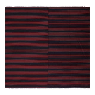 1960s Oversize Bohemian Striped Wool Kilim Rug 8'9'' X 9'5'' For Sale