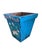 Shabby Chic Vintage Balinese Hand-Painted Wood Cachepot or Trash Can | Teal & Lotus Motif For Sale - Image 3 of 9