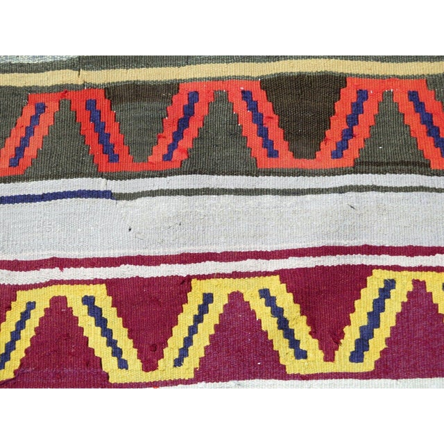 Beige Handmade Area Vintage Turkish Kilim Rug Boho 67"x85" For Sale - Image 8 of 12