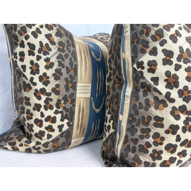 Transitional Clarence House "Mozambique" in Blue 22" Pillows-a Pair For Sale - Image 3 of 3