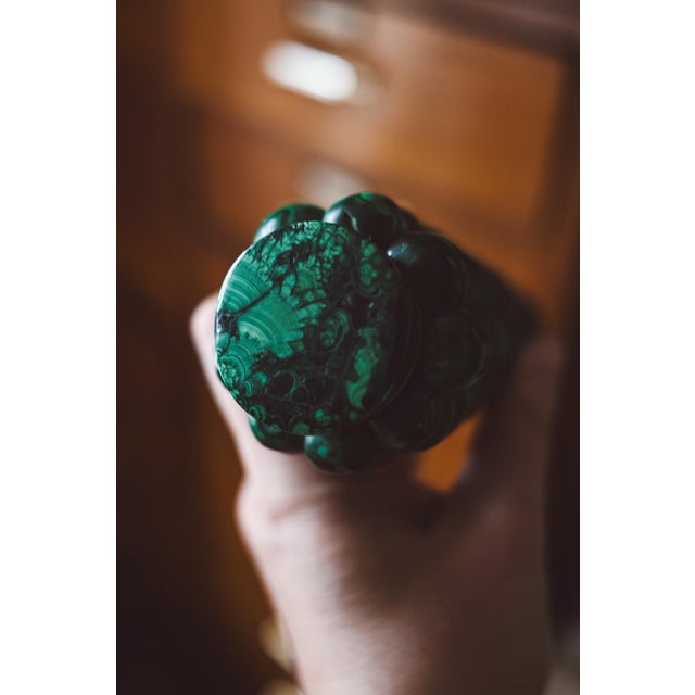 Malachite Corn Sculpture For Sale - Image 4 of 7