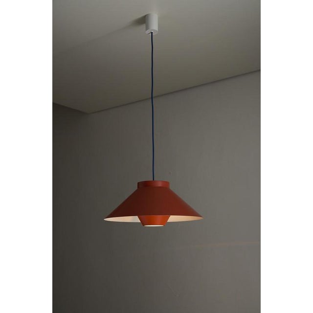 Stone Red Conical Pendant with Anti-Glare System, 1970s For Sale - Image 4 of 10