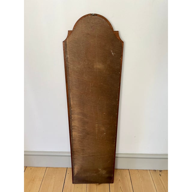1920s Tall Narrow Antique Wooden Scallop Frame Mirror, France, 1920s For Sale - Image 5 of 13