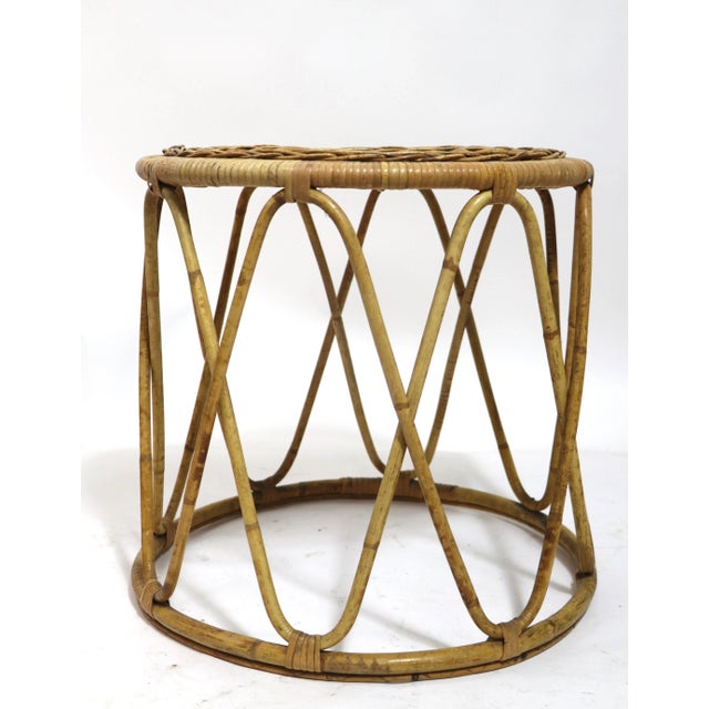 Bamboo and Wicker Drum Table Chairish