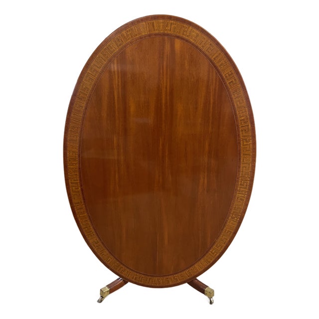 Large Oval Mahogany Tilt-Top Table For Sale