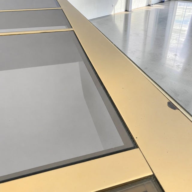 Brass Mastercraft Brass Dining Table With Bronze Tinted Glass Tops Mid-Century Modern For Sale - Image 8 of 11