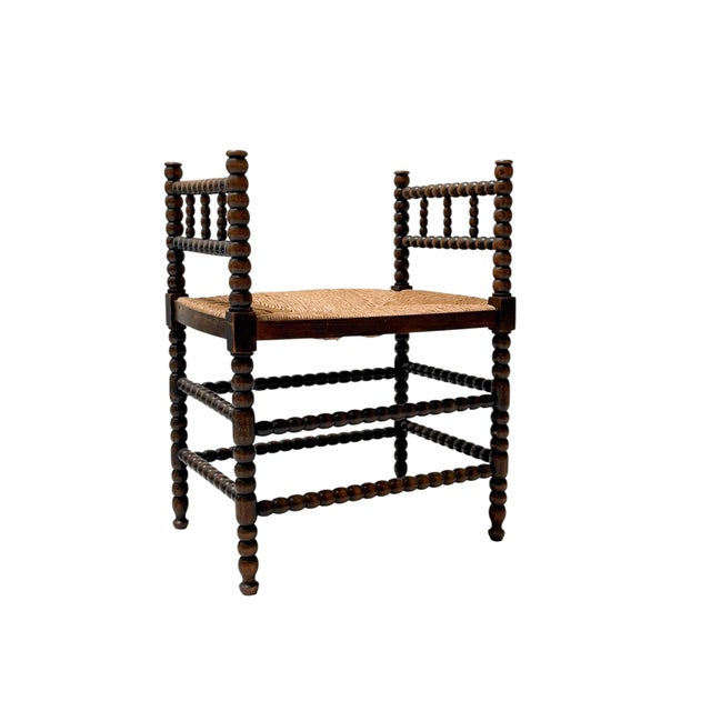 Dutch Jacobean Style Hand-Crafted Beech Bobbin Stool, 1900s For Sale - Image 3 of 9