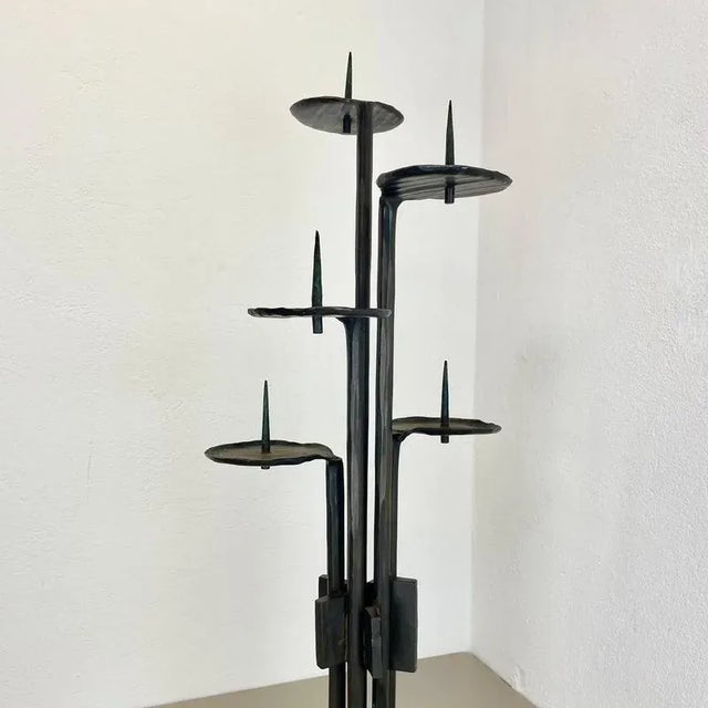 Large Brutalist Bronze Candleholder from Manfred Bergmeister, Germany, 1970s For Sale - Image 4 of 18