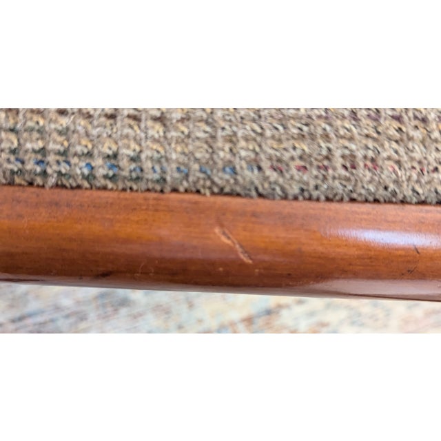 Vintage Mid Century Saber Legged Bench Ottoman Cherry Styled After Gibbings For Sale - Image 10 of 12